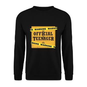 Warning Official Teenager - Unisex Sweatshirt - black - Front - Alina (178cm) & Michal (187cm)