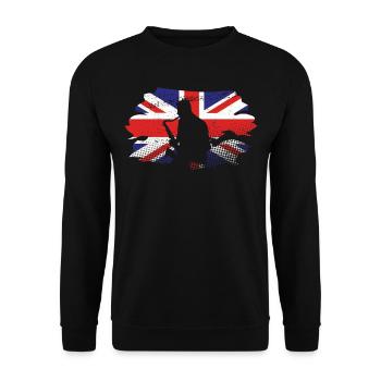 Saxophone UK - Sweat-shirt Unisexe - noir - Devant - Alina (178cm) & Michal (187cm)
