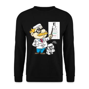 Ophthalmologist Optician Blind Fish Glasses Doctor Dog - Unisex Sweatshirt - black - Front - Alina (178cm) & Michal (187cm)
