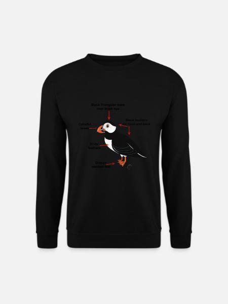 Puffin Island Papagei Taucher Vogel Nord Geschenk - Unisex Pullover - Schwarz
