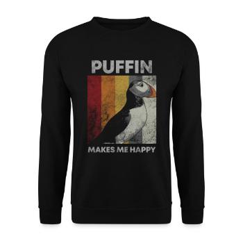 Puffin Island Parrot Diver Bird North Gift - Unisex Sweatshirt - black - Front - Alina (178cm) & Michal (187cm)