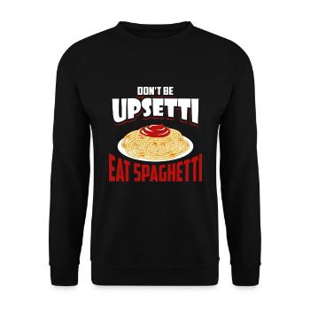 Pasta Spaghetti FSM Italien Nudeln Pesto Koch - Unisex Pullover - Schwarz - Vorne - Alina (178cm) & Michal (187cm)