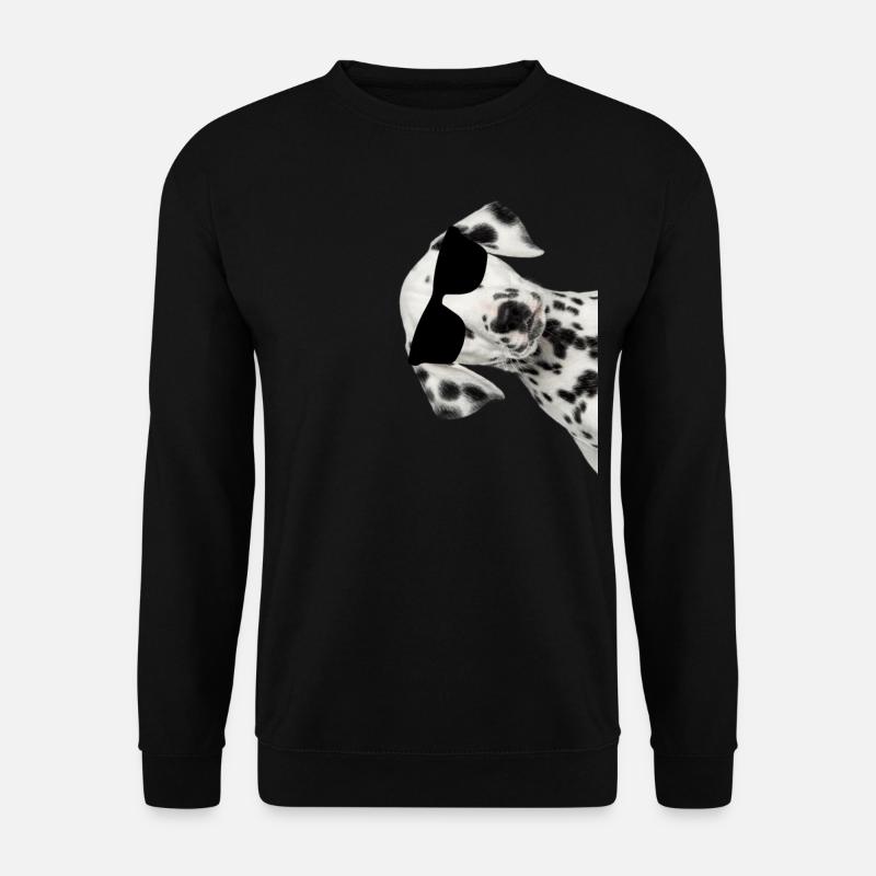 Dalmatiner mit Sonnenbrille Hund Hundefreunde - Unisex Pullover - Schwarz