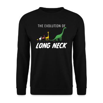 Evolution long neck giraffe dinosaur flamingo - Unisex Sweatshirt - black - Front - Alina (178cm) & Michal (187cm)