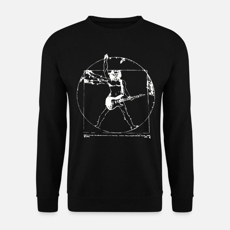 Vitruvian Man Guitar Shirt Da Vinci Guitarist - Unisex Pullover - Schwarz