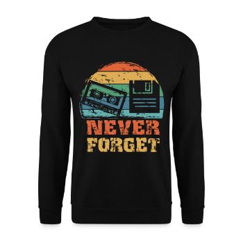 Retro vintage cassette floppy disk - Unisex Sweatshirt - black - Front - Alina (178cm) & Michal (187cm)