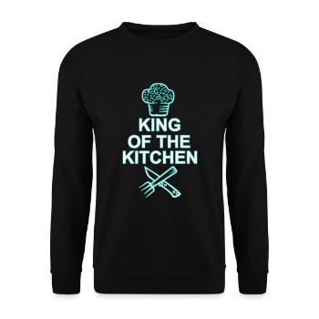 King of the Kitchen Chef Chef Gift Chef's Hat - Unisex Sweatshirt - black - Front - Alina (178cm) & Michal (187cm)