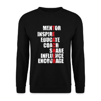 Teacher mentor role model Teacher Teacher Gift - Unisex Sweatshirt - black - Front - Alina (178cm) & Michal (187cm)