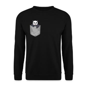 Panda Panda Bear in Pocket Pocket Animal Gift - Unisex Sweatshirt - black - Front - Alina (178cm) & Michal (187cm)