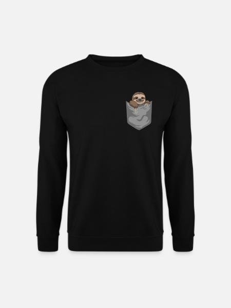 Faultier Faulenzer in Tasche Faulheit Geschenk - Unisex Pullover - Schwarz