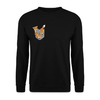 Fuchs Fennek Rotfuchs Fuchs in Tasche Geschenk - Unisex Pullover - Schwarz - Vorne - Alina (178cm) & Michal (187cm)