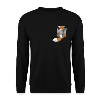 Fuchs Fennek Rotfuchs Fuchs in Tasche Geschenk - Unisex Pullover - Schwarz - Vorne - Alina (178cm) & Michal (187cm)