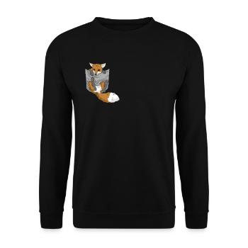 Fuchs Fennek Rotfuchs Fuchs in Tasche Geschenk - Unisex Pullover - Schwarz - Vorne - Alina (178cm) & Michal (187cm)