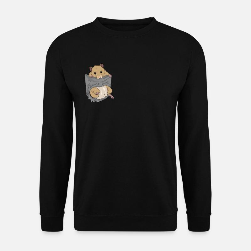 Hamster in Tasche Goldhamster Geschenk - Unisex Pullover - Schwarz