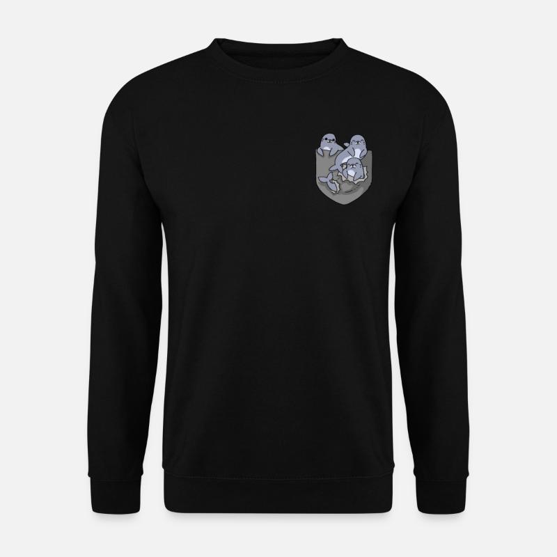 Seerobbe Meerestier Seelöwe Seehund Geschenk - Unisex Pullover - Schwarz