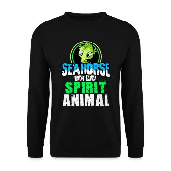 Seahorse - Unisex Sweatshirt - black - Front - Alina (178cm) & Michal (187cm)