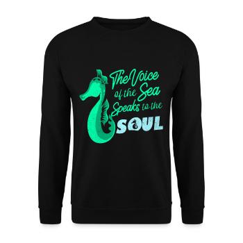 Seepferd - Unisex Pullover - Schwarz - Vorne - Alina (178cm) & Michal (187cm)