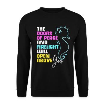 Seepferd - Unisex Pullover - Schwarz - Vorne - Alina (178cm) & Michal (187cm)