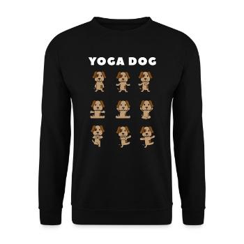 Chien de yoga - Sweat-shirt Unisexe - noir - Devant - Alina (178cm) & Michal (187cm)