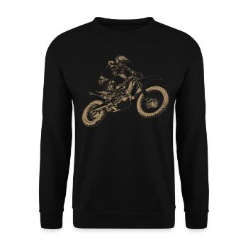 motorrad motorcross - Unisex Pullover - Schwarz - Vorne - Alina (178cm) & Michal (187cm)