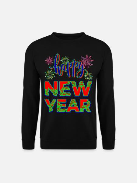 New Year Happy New Year - Unisex Sweatshirt - black