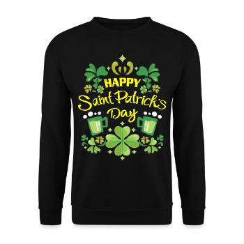 St. Patrick's Day - Unisex Sweatshirt - black - Front - Alina (178cm) & Michal (187cm)