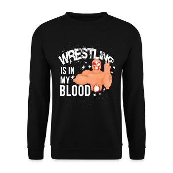 Cadeau Cool Wrestling est dans mon sang - Sweat-shirt Unisexe - noir - Devant - Alina (178cm) & Michal (187cm)