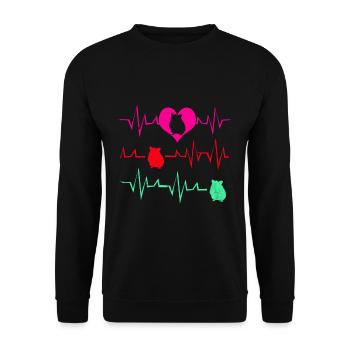 Chinchilla - Unisex Pullover - Schwarz - Vorne - Alina (178cm) & Michal (187cm)