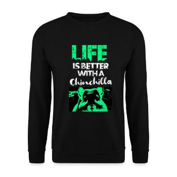 Chinchilla - Sweat-shirt Unisexe - noir - Devant - Alina (178cm) & Michal (187cm)