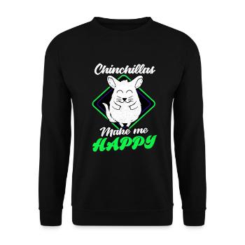 Chinchilla - Unisex Pullover - Schwarz - Vorne - Alina (178cm) & Michal (187cm)