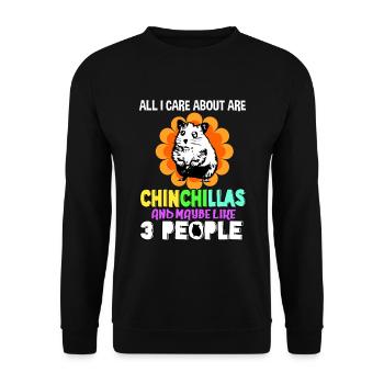Chinchilla Geschenk Südamerika Nagetier Haustier - Unisex Pullover - Schwarz - Vorne - Alina (178cm) & Michal (187cm)
