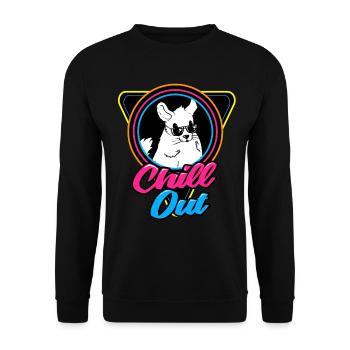 Chinchilla Gift South America Rodent Pet - Unisex Sweatshirt - black - Front - Alina (178cm) & Michal (187cm)