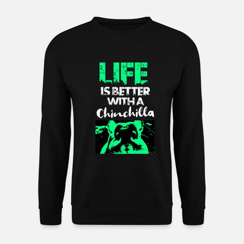 Chinchilla Geschenk Südamerika Nagetier Haustier - Unisex Pullover - Schwarz