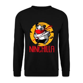 Chinchilla Geschenk Südamerika Nagetier Haustier - Unisex Pullover - Schwarz - Vorne - Alina (178cm) & Michal (187cm)