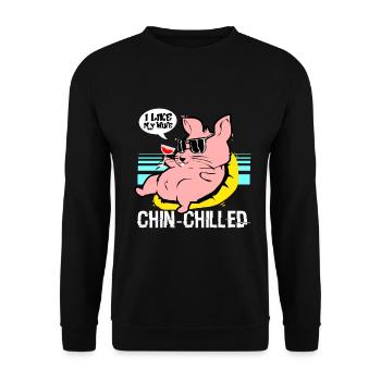 Chinchilla Geschenk Südamerika Nagetier Haustier - Unisex Pullover - Schwarz - Vorne - Alina (178cm) & Michal (187cm)