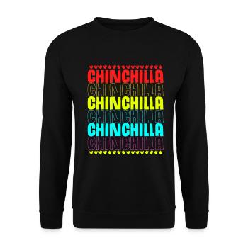 Chinchilla Geschenk Südamerika Nagetier Haustier - Unisex Pullover - Schwarz - Vorne - Alina (178cm) & Michal (187cm)