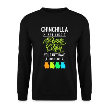 Chinchilla Geschenk Südamerika Nagetier Haustier - Unisex Pullover - Schwarz - Vorne - Alina (178cm) & Michal (187cm)
