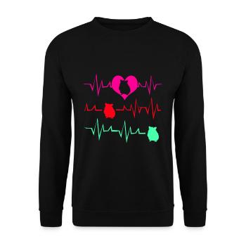 Chinchilla Geschenk Südamerika Nagetier Haustier - Unisex Pullover - Schwarz - Vorne - Alina (178cm) & Michal (187cm)