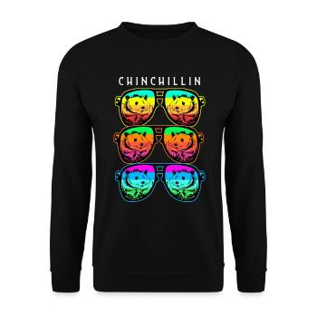Chinchilla Geschenk Südamerika Nagetier Haustier - Unisex Pullover - Schwarz - Vorne - Alina (178cm) & Michal (187cm)