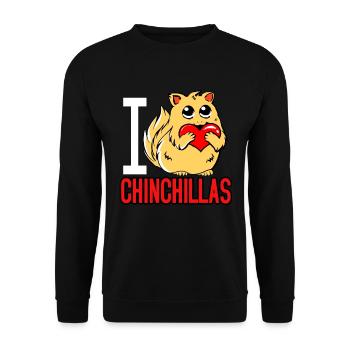 Chinchilla Geschenk Südamerika Nagetier Haustier - Unisex Pullover - Schwarz - Vorne - Alina (178cm) & Michal (187cm)