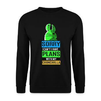 Chinchilla Geschenk Südamerika Nagetier Haustier - Unisex Pullover - Schwarz - Vorne - Alina (178cm) & Michal (187cm)