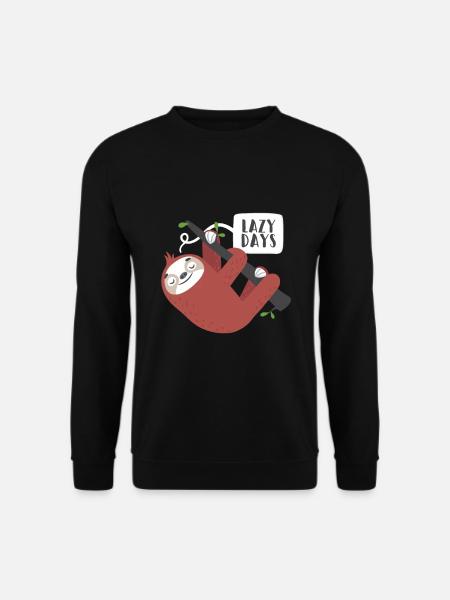 Sloth - Lazy Days - cozy gift - Unisex Sweatshirt - black