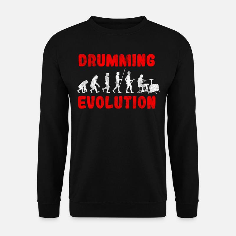 Schlagzeuger Evolution - Unisex Pullover - Schwarz
