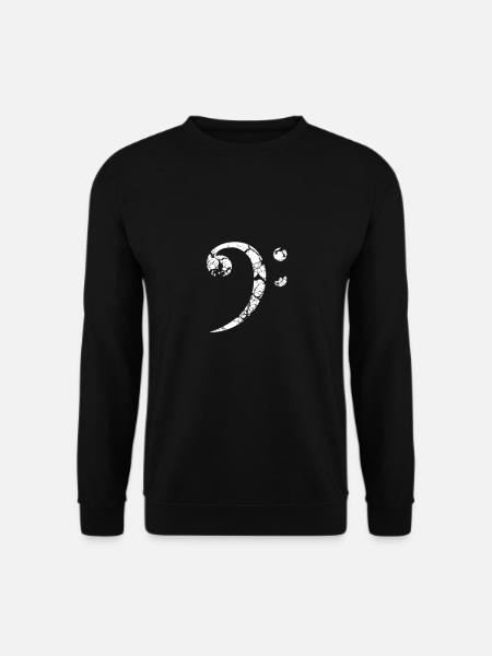 I LOVE BASS Bassschlüssel Gitarist Geschenk - Unisex Pullover - Schwarz
