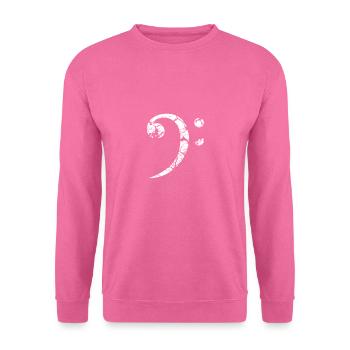 I LOVE BASS clé basse cadeau de Gitar - Sweat-shirt Unisexe - rose - Devant