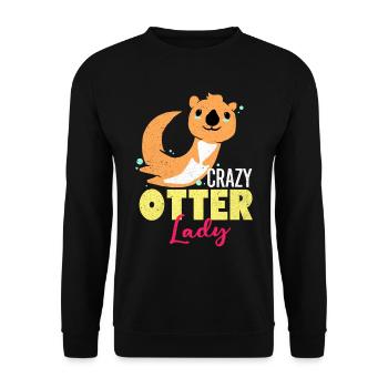 Otter - Unisex Pullover - Schwarz - Vorne - Alina (178cm) & Michal (187cm)