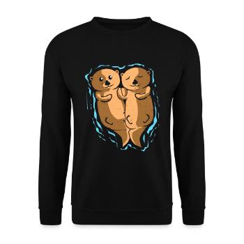 Otter - Unisex Sweatshirt - black - Front - Alina (178cm) & Michal (187cm)