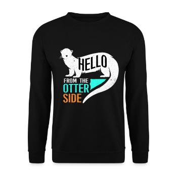 Otter - Unisex Pullover - Schwarz - Vorne - Alina (178cm) & Michal (187cm)