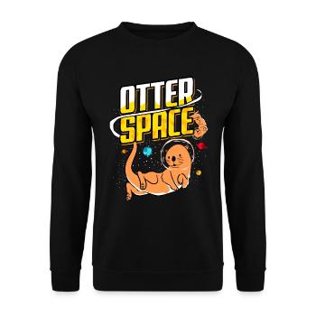 Otter Frettchen Marder Wasser Seeotter Biber Süß - Unisex Pullover - Schwarz - Vorne - Alina (178cm) & Michal (187cm)