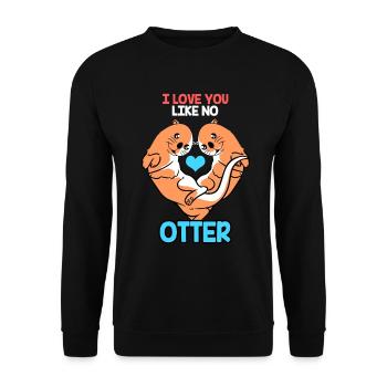 Otter Frettchen Marder Wasser Seeotter Biber Süß - Unisex Pullover - Schwarz - Vorne - Alina (178cm) & Michal (187cm)